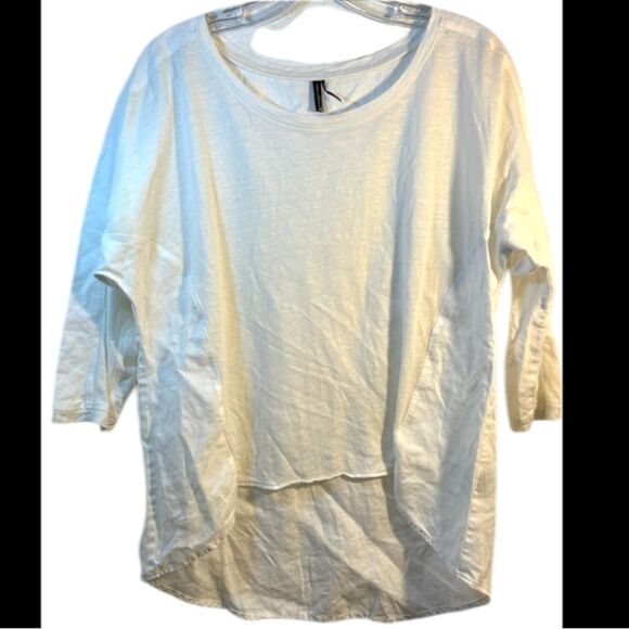 STELLA CARAKASI WOMANS BLOUSE small linen WHITE LAGONLOOK casual everyday tunic - Picture 11 of 11